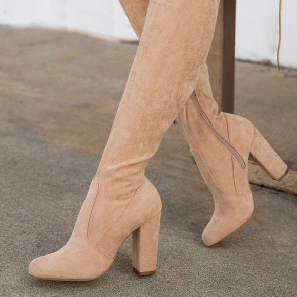 Isabella Nude Over The Knee Thigh High Boots - Picture 2 of 8